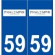 59 Phalempin logo autocollant plaque stickers ville