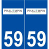 59 Phalempin logo autocollant plaque stickers ville