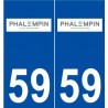 59 Phalempin logo autocollant plaque stickers ville