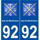 92 Issy-les-Moulineaux blason autocollant plaque stickers ville