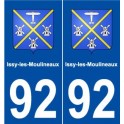 92 Issy-les-Moulineaux blason autocollant plaque stickers ville