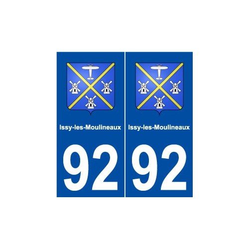 92 Issy-les-Moulineaux blason autocollant plaque stickers ville