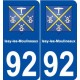 92 Issy-les-Moulineaux blason autocollant plaque stickers ville