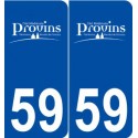 59 Provin logo autocollant plaque stickers ville