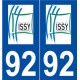92 Issy-les-Moulineaux logo autocollant plaque stickers ville