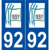 92 Issy-les-Moulineaux logo autocollant plaque stickers ville