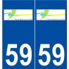 59 Quesnoy-sur-Deûle logo autocollant plaque stickers ville