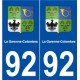 92 La Garenne-Colombes blason autocollant plaque stickers ville