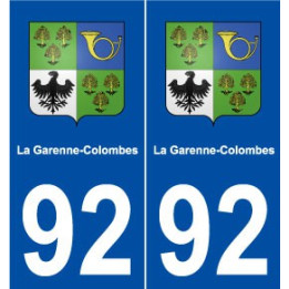 92 La Garenne-Colombes blason autocollant plaque stickers ville