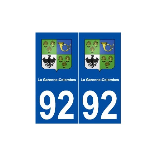 92 La Garenne-Colombes blason autocollant plaque stickers ville