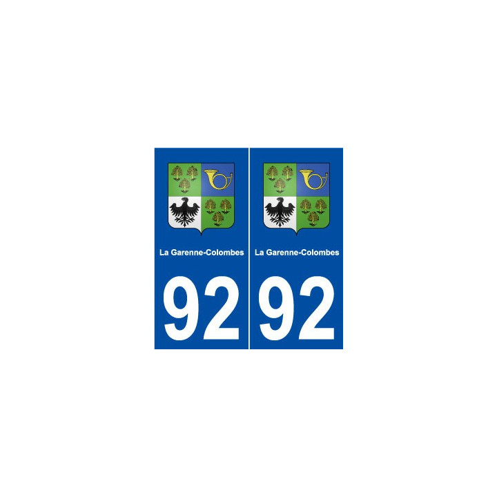92 La Garenne-Colombes blason autocollant plaque stickers ville