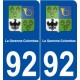92 La Garenne-Colombes blason autocollant plaque stickers ville