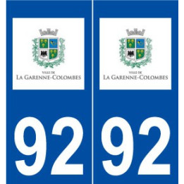 92 La Garenne-Colombes logo autocollant plaque stickers ville