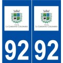 92 La Garenne-Colombes logo autocollant plaque stickers ville