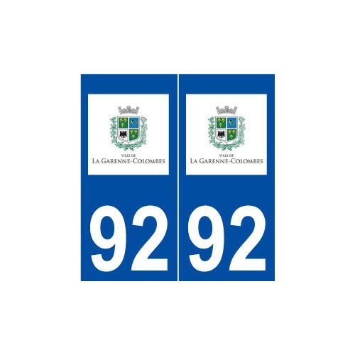 92 La Garenne-Colombes logo autocollant plaque stickers ville