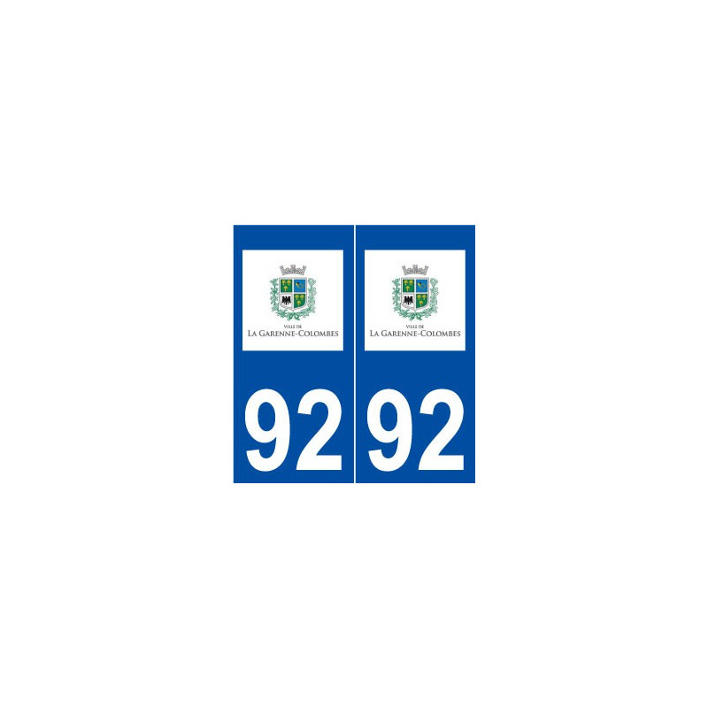 92 La Garenne-Colombes logo autocollant plaque stickers ville