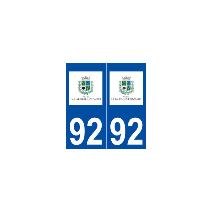 92 La Garenne-Colombes logo autocollant plaque stickers ville