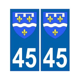 45 Loiret autocollant plaque blason armoiries stickers département