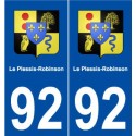 92 Le Plessis-Robinson blason autocollant plaque stickers ville
