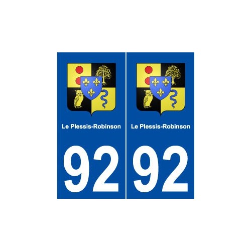 92 Le Plessis-Robinson blason autocollant plaque stickers ville