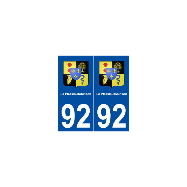 92 Le Plessis-Robinson blason autocollant plaque stickers ville