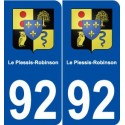 92 Le Plessis-Robinson blason autocollant plaque stickers ville