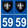 59 Raimbeaucourt blason autocollant plaque stickers ville