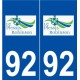 92 Le Plessis-Robinson logo autocollant plaque stickers ville
