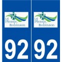 92 Le Plessis-Robinson logo autocollant plaque stickers ville