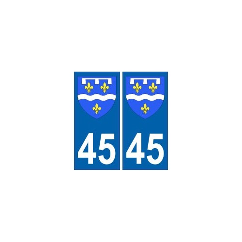45 Loiret autocollant plaque blason armoiries stickers département
