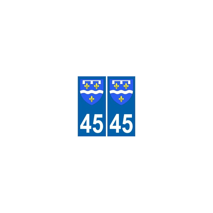 45 Loiret autocollant plaque blason armoiries stickers département