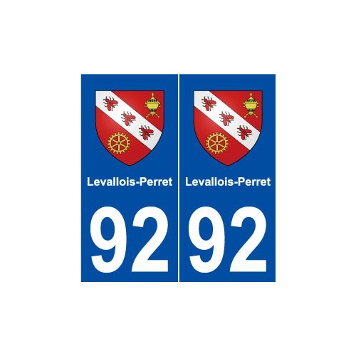 92 Levallois-Perret blason autocollant plaque stickers ville