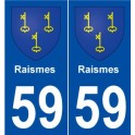 59 Raismes blason autocollant plaque stickers ville