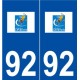 92 Levallois-Perret logo autocollant plaque stickers ville
