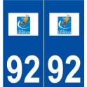 92 Levallois-Perret logo autocollant plaque stickers ville