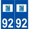 92 Levallois-Perret logo autocollant plaque stickers ville