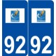 92 Levallois-Perret logo autocollant plaque stickers ville