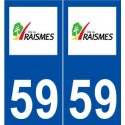 59 Raismes logo autocollant plaque stickers ville