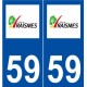 59 Raismes logo autocollant plaque stickers ville
