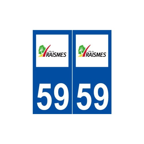 59 Raismes logo autocollant plaque stickers ville