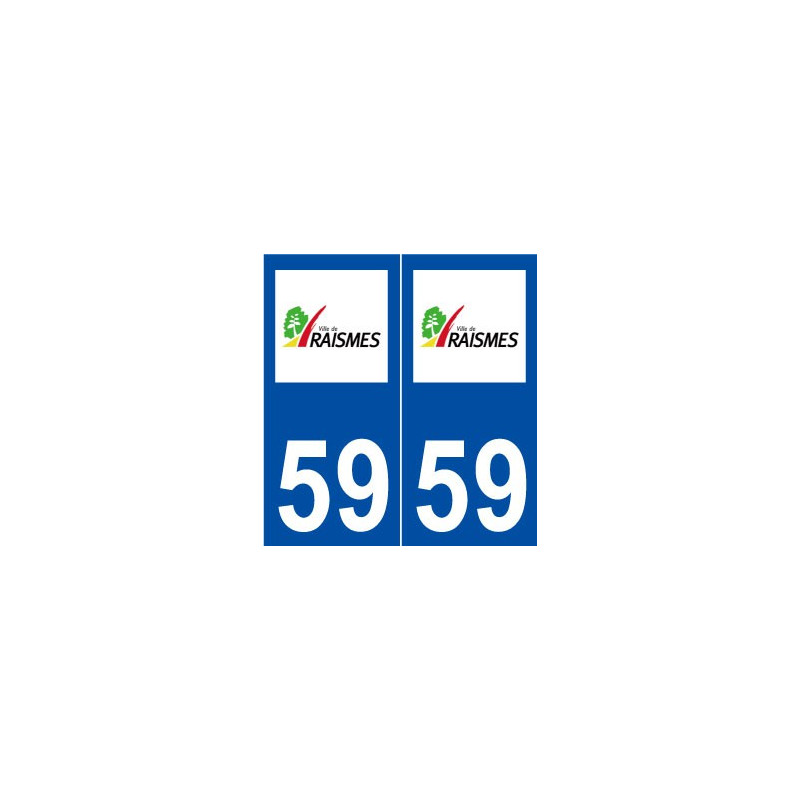 59 Raismes logo autocollant plaque stickers ville