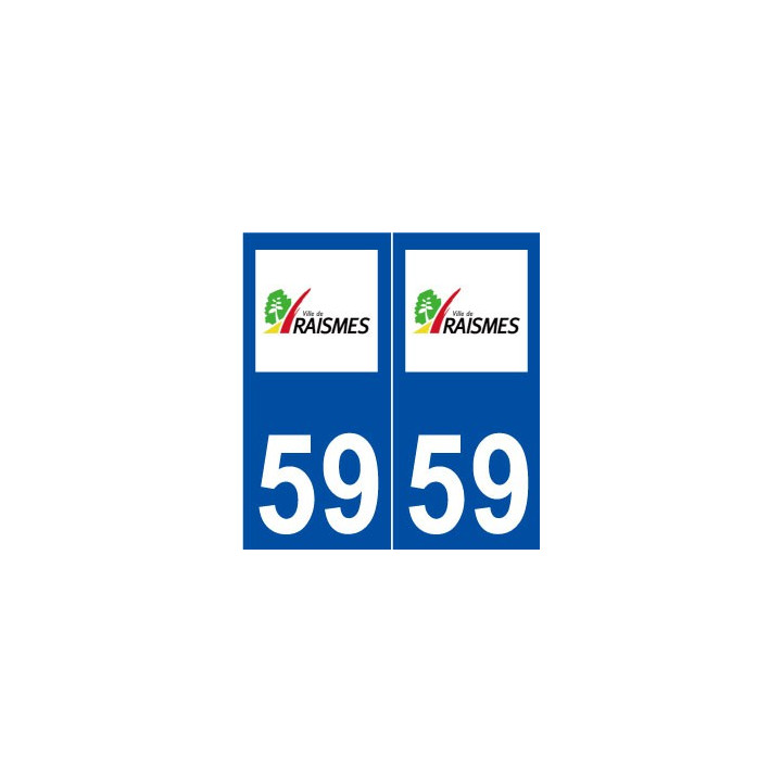 59 Raismes logo autocollant plaque stickers ville