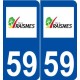 59 Raismes logo autocollant plaque stickers ville