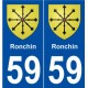 59 Ronchin blason autocollant plaque stickers ville