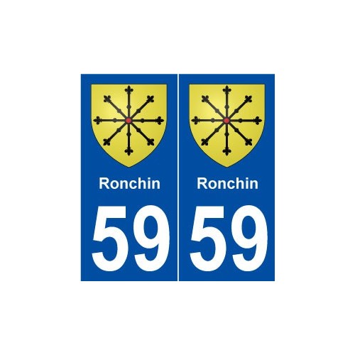 59 Ronchin blason autocollant plaque stickers ville