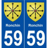 59 Ronchin blason autocollant plaque stickers ville