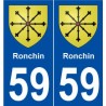 59 Ronchin blason autocollant plaque stickers ville