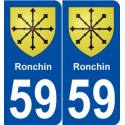 59 Ronchin blason autocollant plaque stickers ville