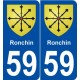 59 Ronchin blason autocollant plaque stickers ville