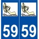 59 Ronchin logo autocollant plaque stickers ville